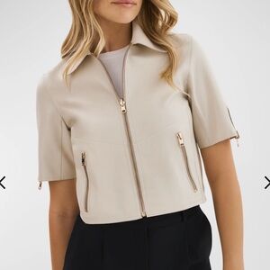 Reversible Short sleeve leather jacket [LaMarque]